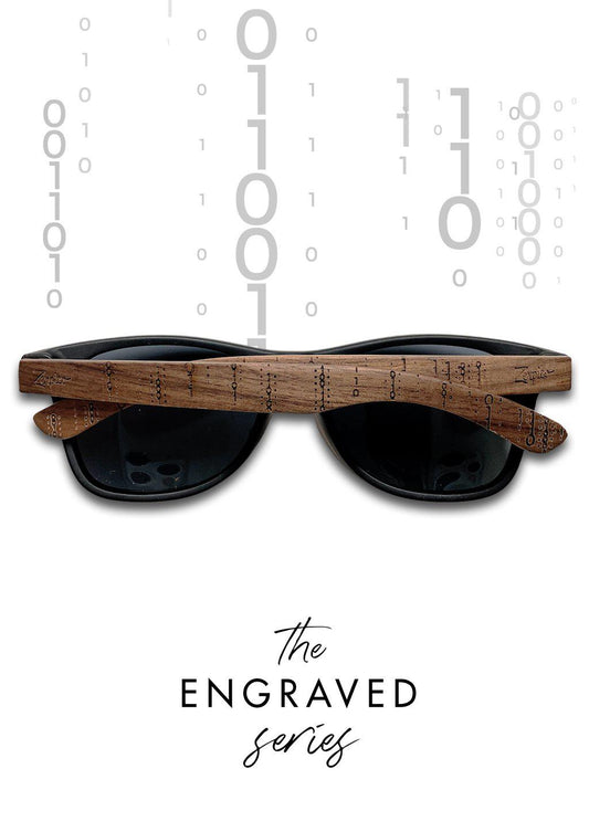 Eyewood | Engraved wooden sunglasses - Binary-1